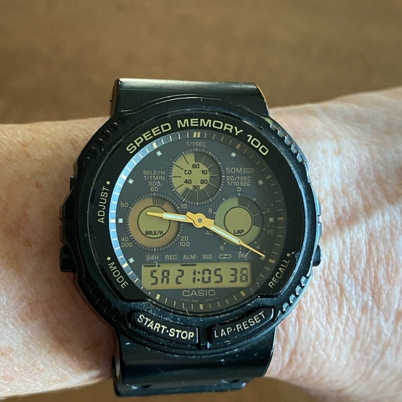 Casio Black and Gold Speed Memory Watch (AW-20)